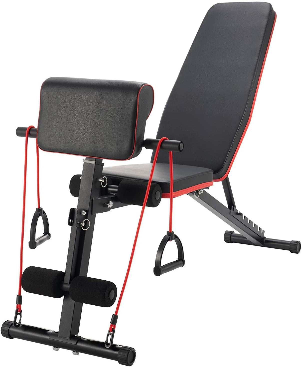 4-i-1 træningsbænk - Rygstrækker, biceps curl, mavebøjninger