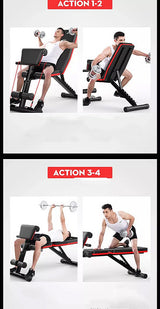 4-i-1 træningsbænk - Rygstrækker, biceps curl, mavebøjninger